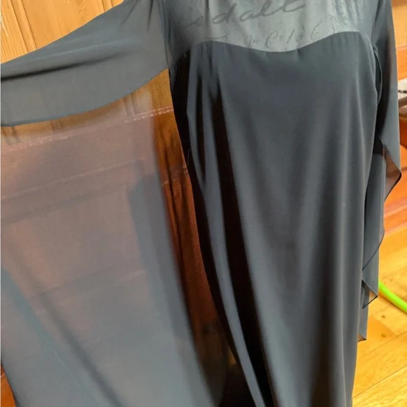Ralph Lauren Black Sheer-Cape Maxi Dress - Picture 7 of 8